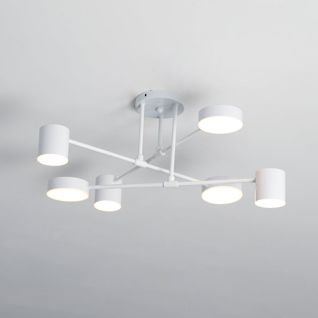 Taklampe Sputnik-design med Kryssende Armer og Sylindriske Lyspunkter