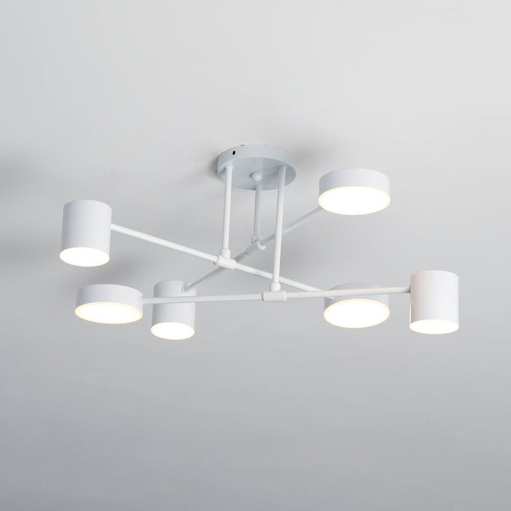 Taklampe Sputnik-design med Kryssende Armer og Sylindriske Lyspunkter