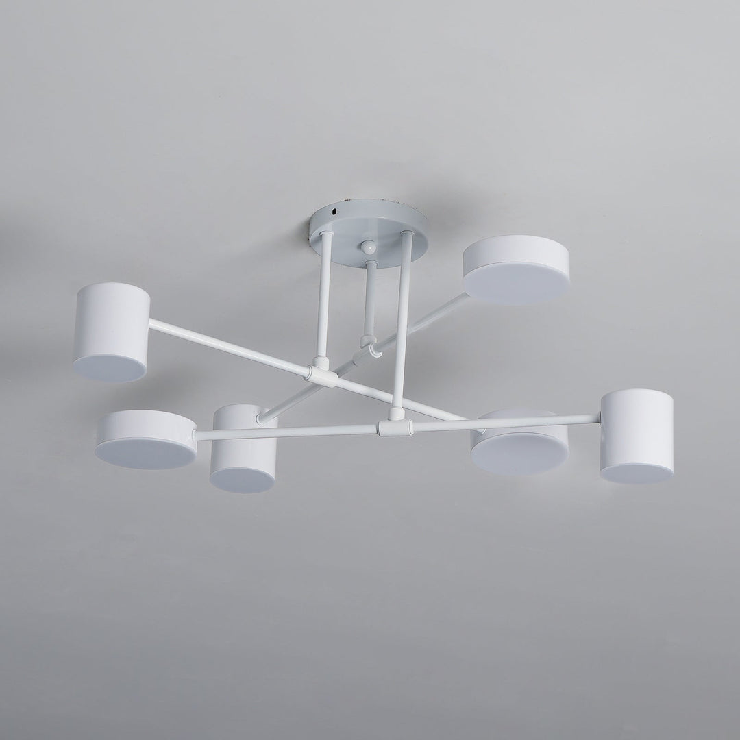 Taklampe Sputnik-design med Kryssende Armer og Sylindriske Lyspunkter