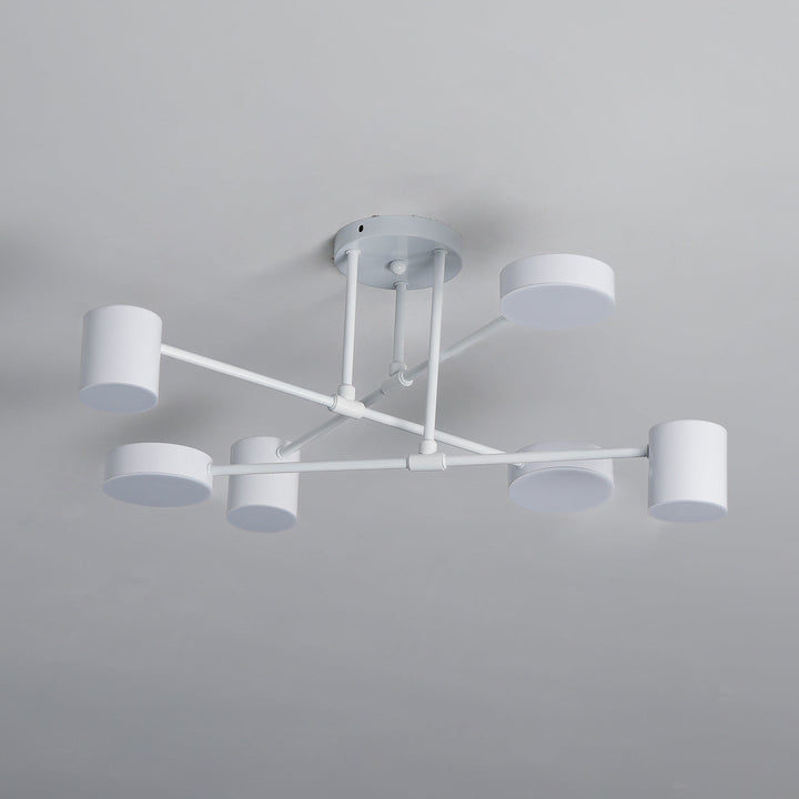 Taklampe Sputnik-design med Kryssende Armer og Sylindriske Lyspunkter