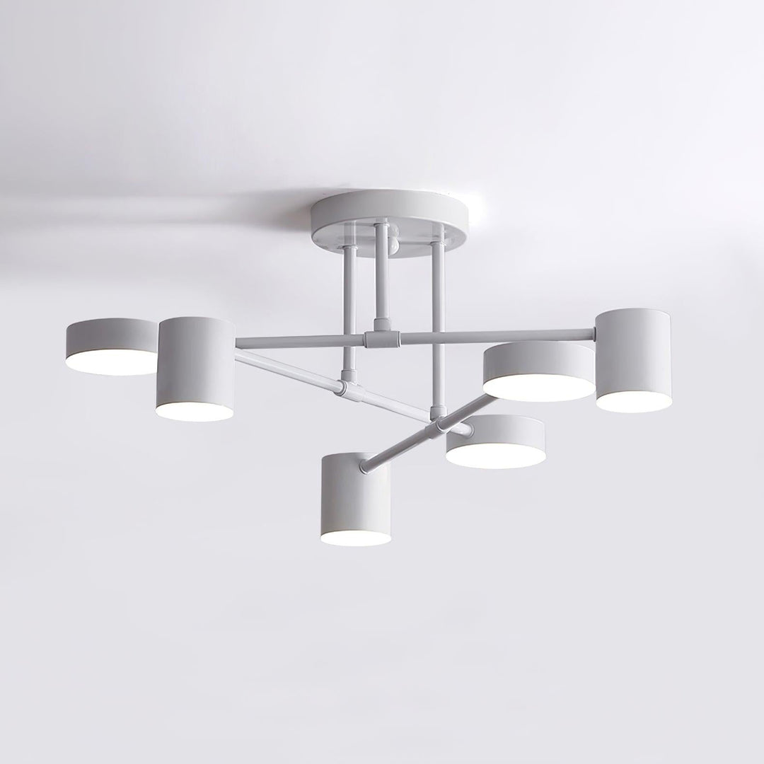 Taklampe Sputnik-design med Kryssende Armer og Sylindriske Lyspunkter