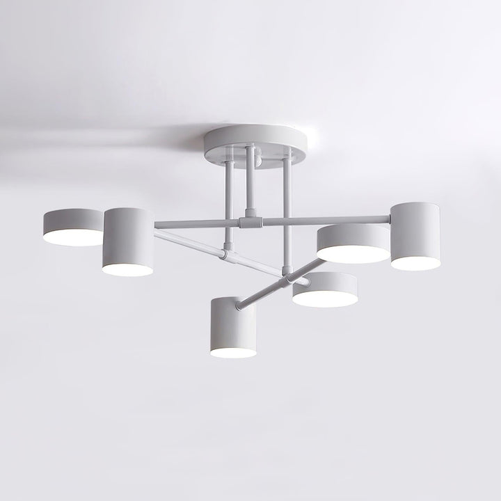 Taklampe Sputnik-design med Kryssende Armer og Sylindriske Lyspunkter