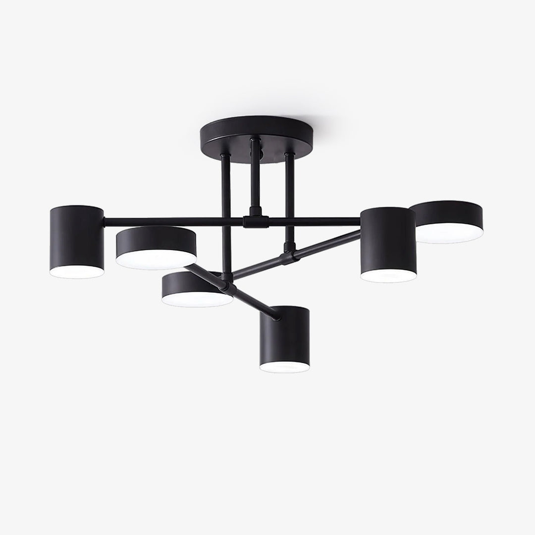 Taklampe Sputnik-design med Kryssende Armer og Sylindriske Lyspunkter