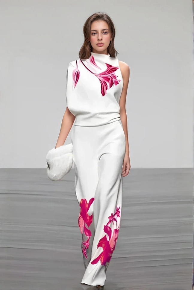 Kvinners To-Dels Antrekk Modig Blomsterdesign