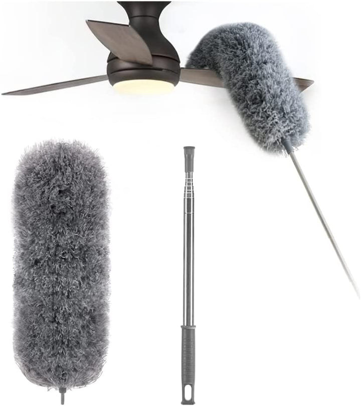 Uttrekkbar støvvisker i mikrofiber | Ekstra lang rekkevidde | Fleksibelt hode | Vaskbar
