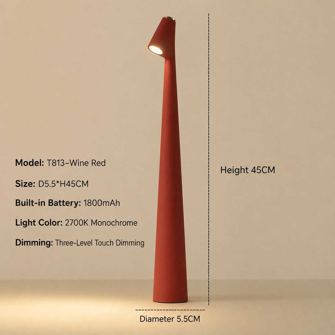 Trådløs LED-bordlampe i designerstil med 3-trinns touch-dimming