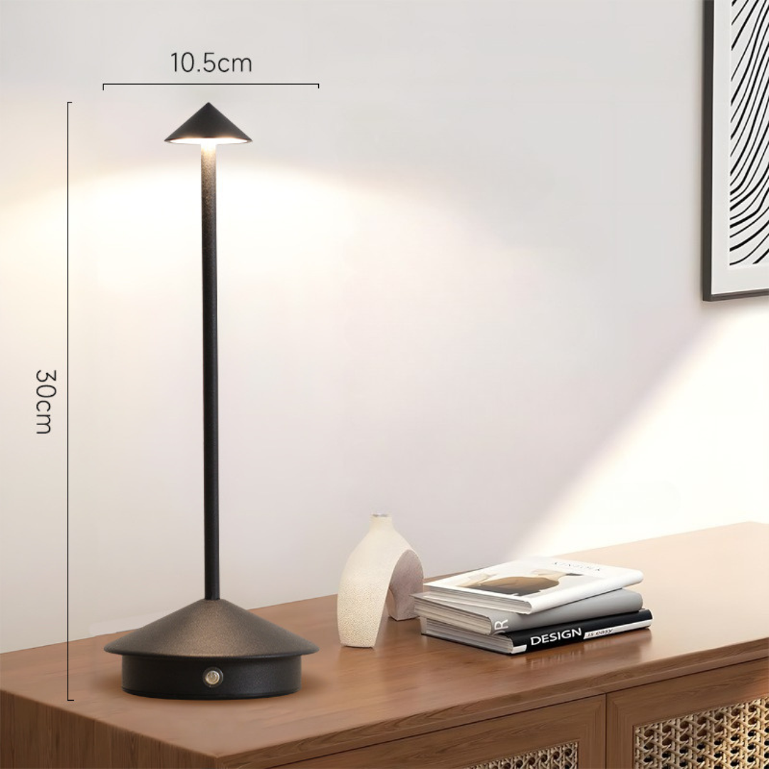Trådløs bordlampe med touch-dimmer og USB-lading