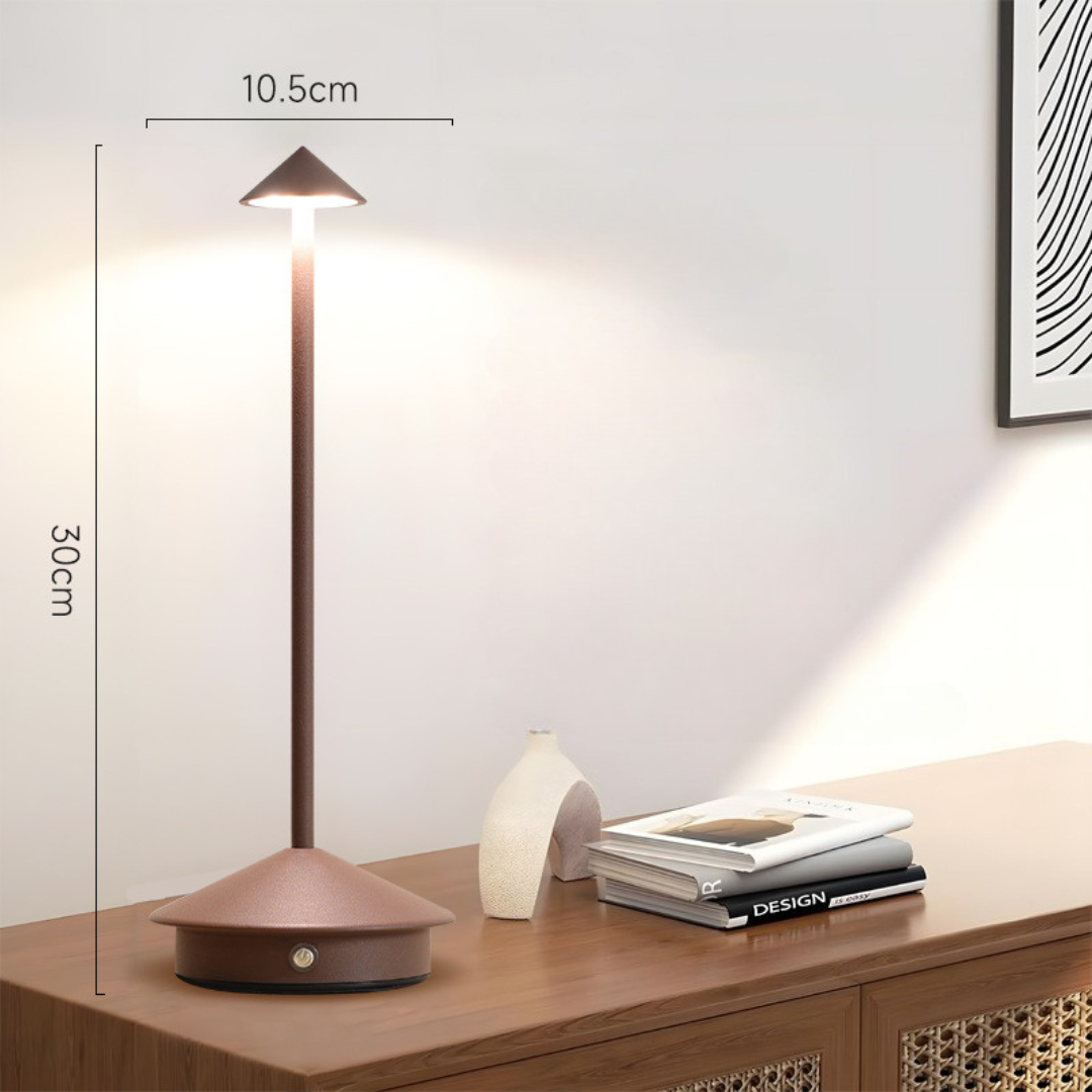 Trådløs bordlampe med touch-dimmer og USB-lading