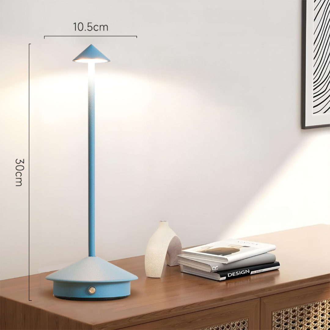 Trådløs bordlampe med touch-dimmer og USB-lading