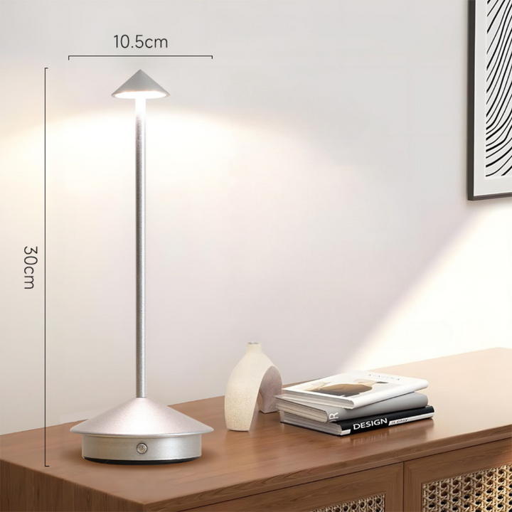 Trådløs bordlampe med touch-dimmer og USB-lading