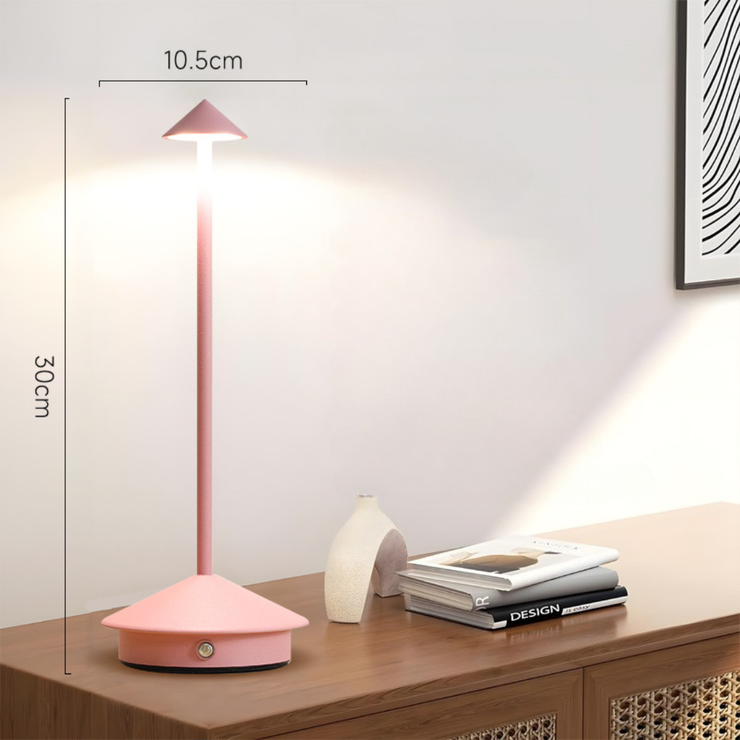 Trådløs bordlampe med touch-dimmer og USB-lading