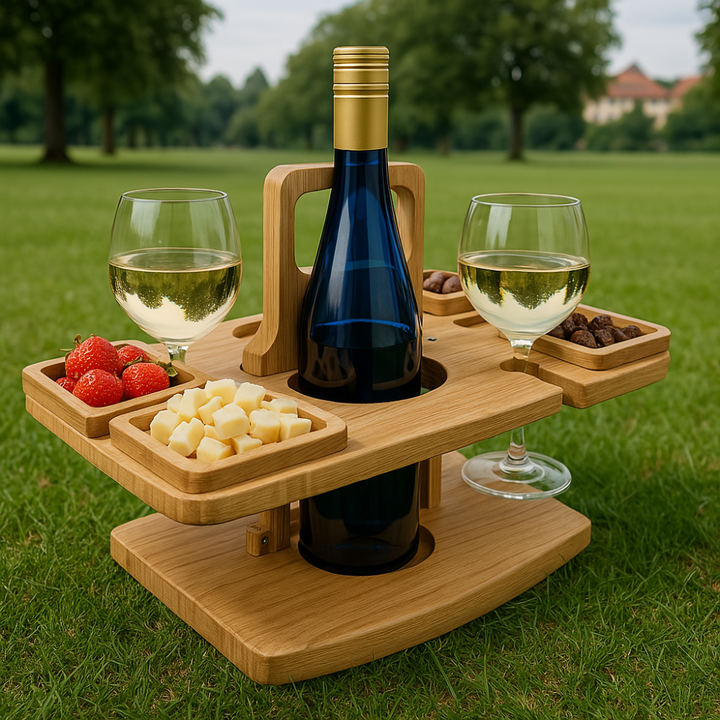 Bærbart bord til piknik i tre – WineNest