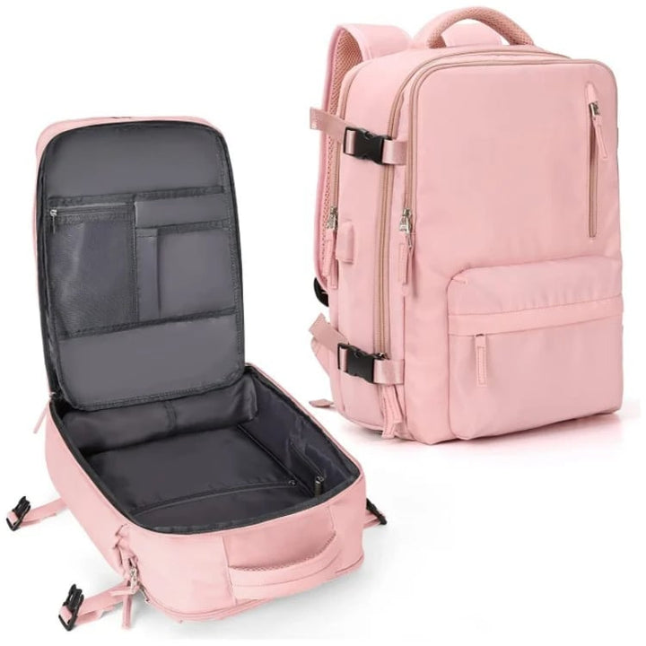 Multifunksjonell dameryggsekk 35 L med USB-tilkobling