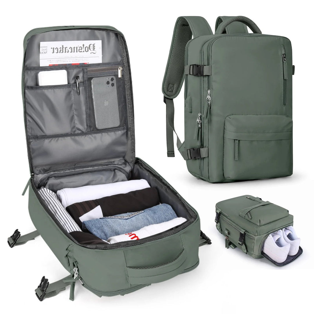 Multifunksjonell dameryggsekk 35 L med USB-tilkobling