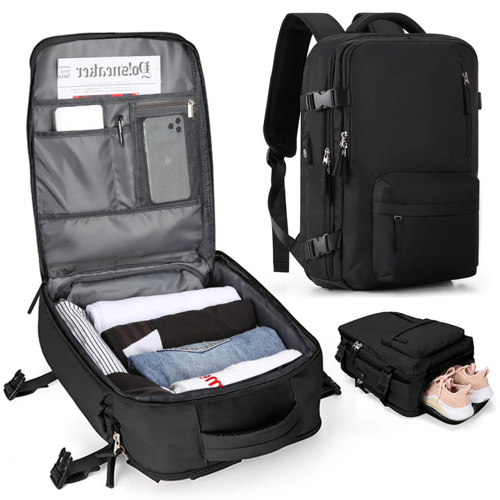 Multifunksjonell dameryggsekk 35 L med USB-tilkobling