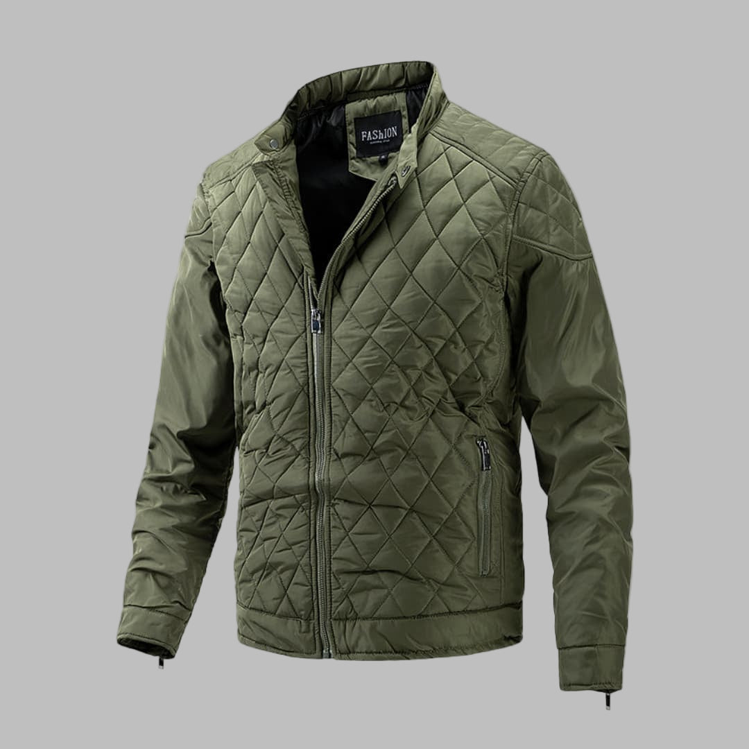 Elegant Overgangs Quiltet Jakke for Menn