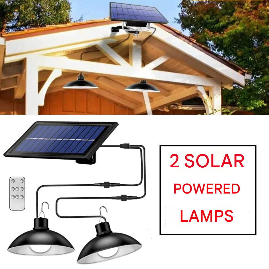TwinRay – Trådløst Sett med Solcelle-LED-Lamper og Fjernkontroll