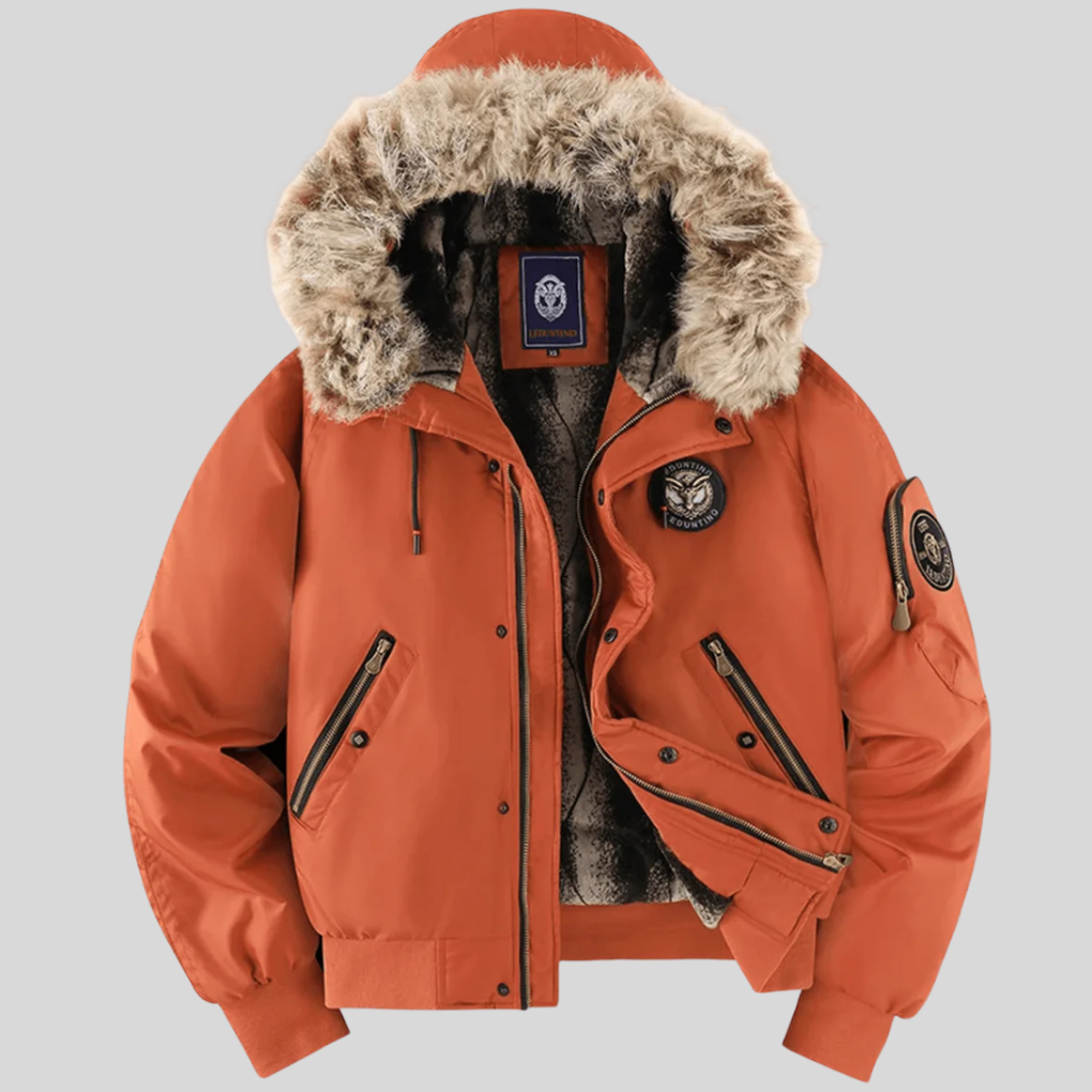 Polstret Bomberjakke med Faux-Fur Hette