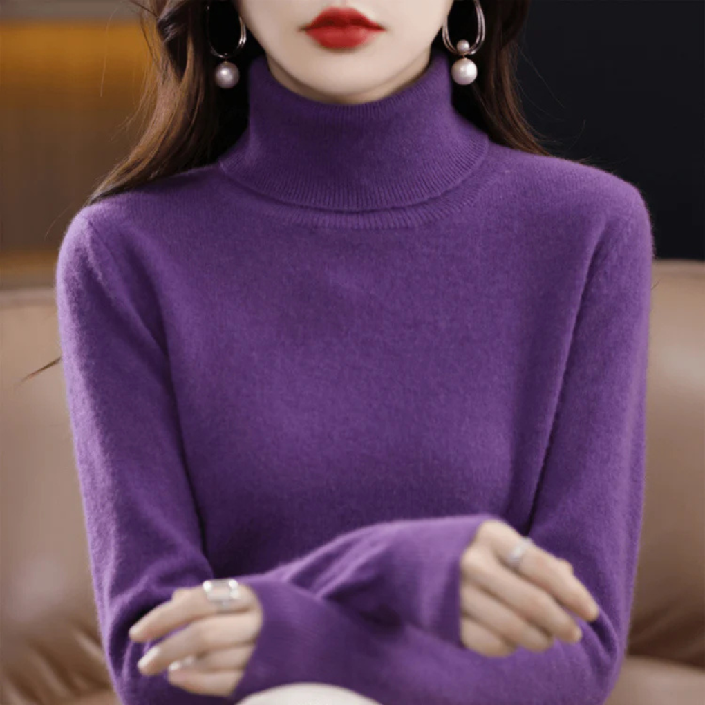 Kvinners Fine-Strikket Hals Sweater