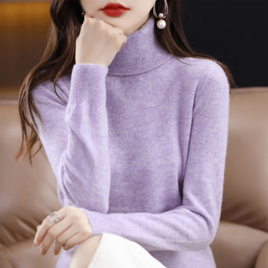 Kvinners Fine-Strikket Hals Sweater
