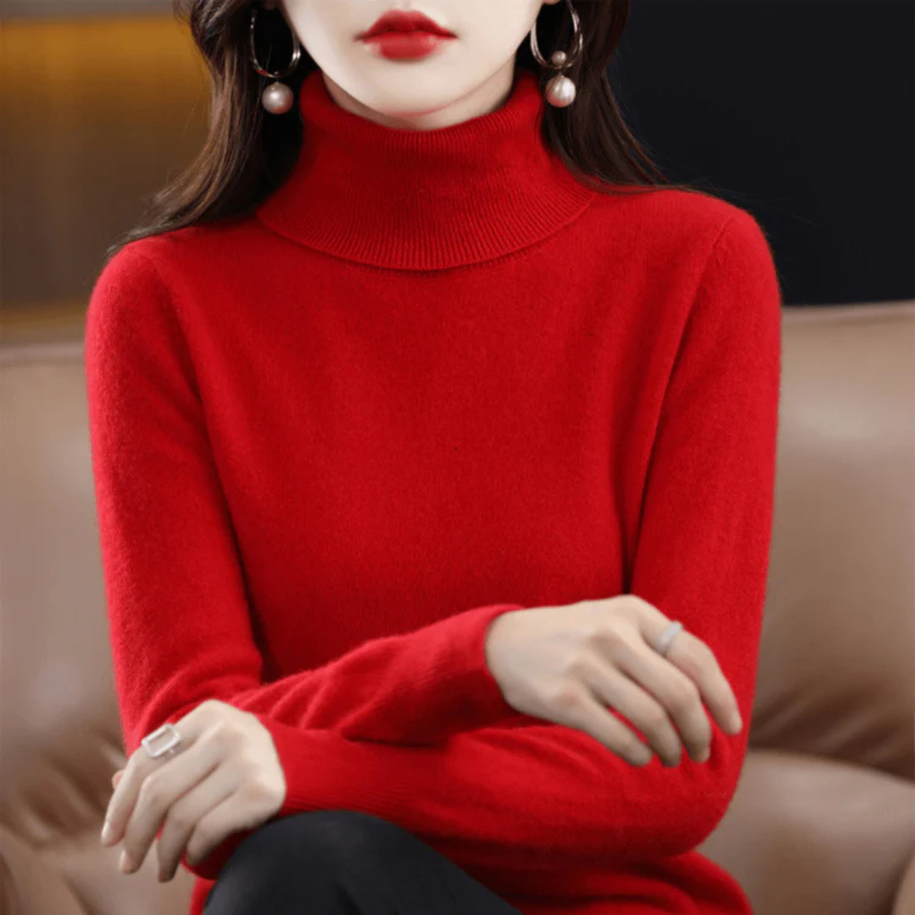 Kvinners Fine-Strikket Hals Sweater