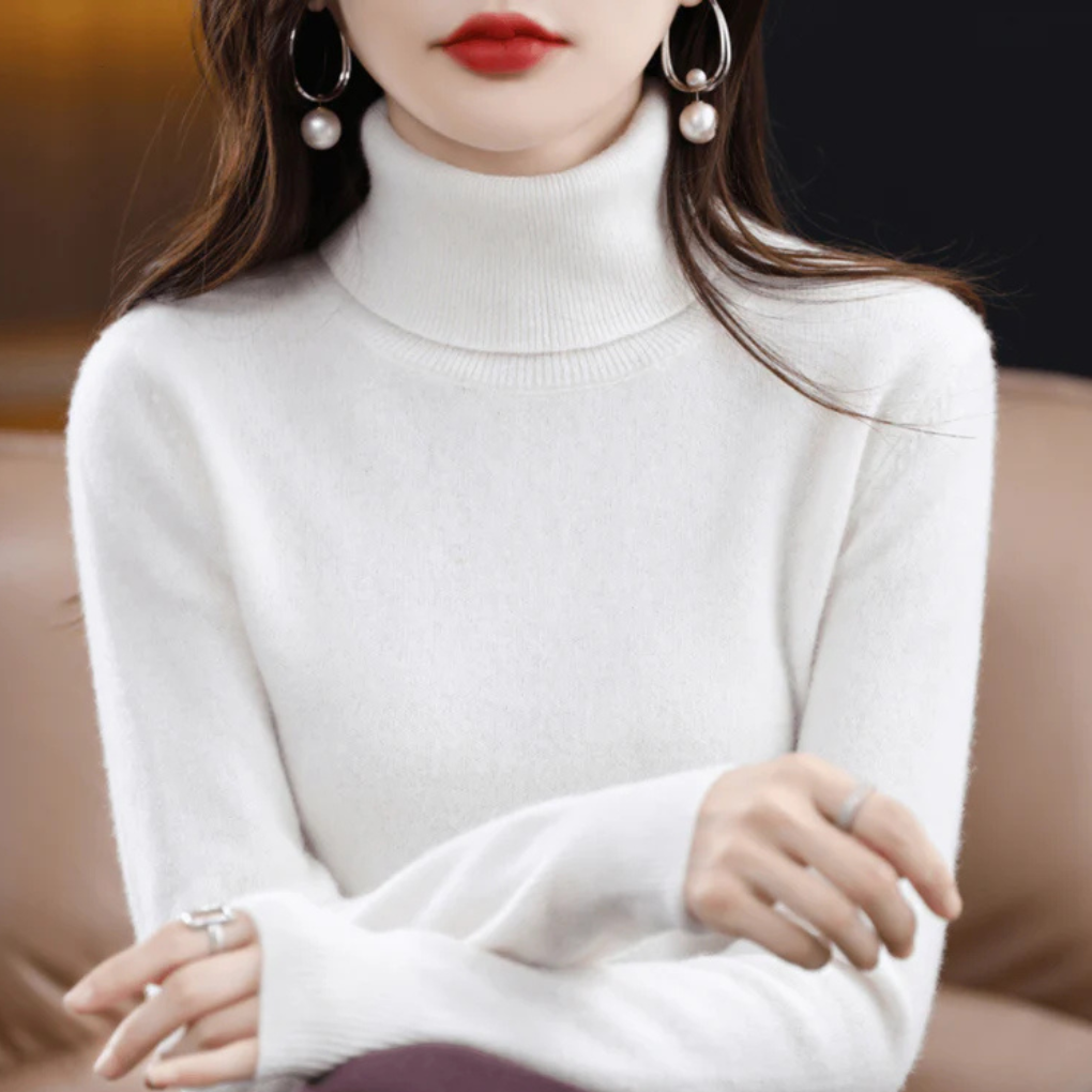 Kvinners Fine-Strikket Hals Sweater