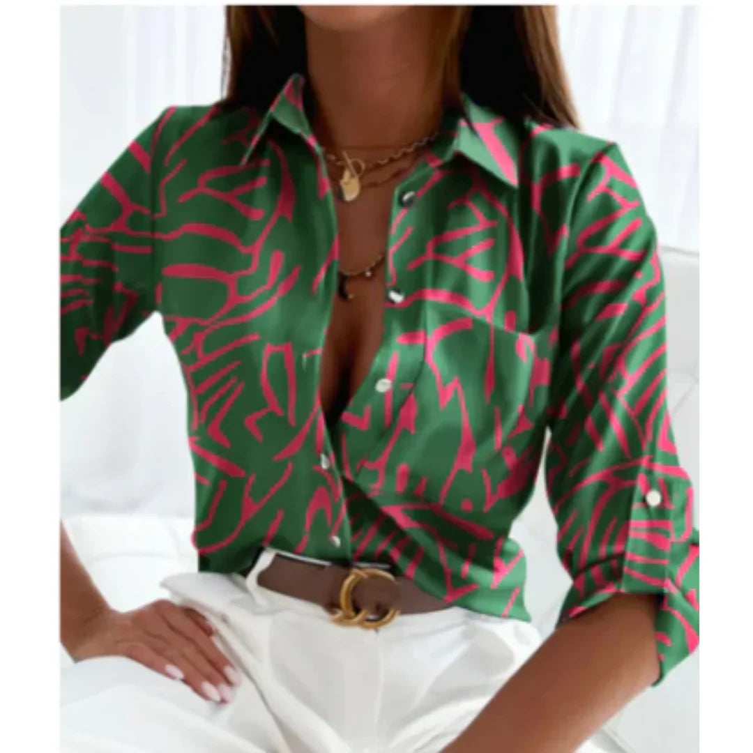 Kvinners Gradient Print Bluse – Celestial Stil for Hverdag Bruk