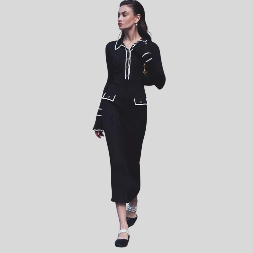 Kvinnes Maxi Kjole – Høy Liv Ruffle Uttalelse