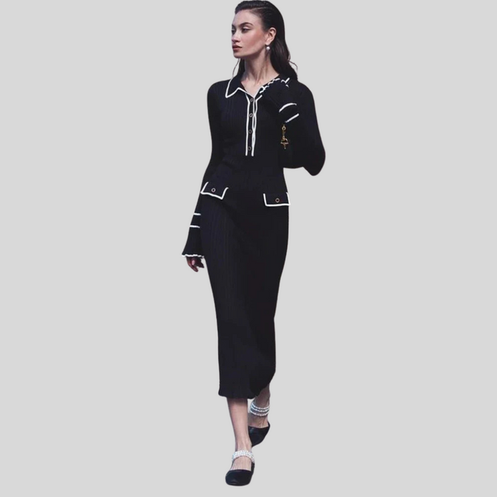 Kvinnes Maxi Kjole – Høy Liv Ruffle Uttalelse