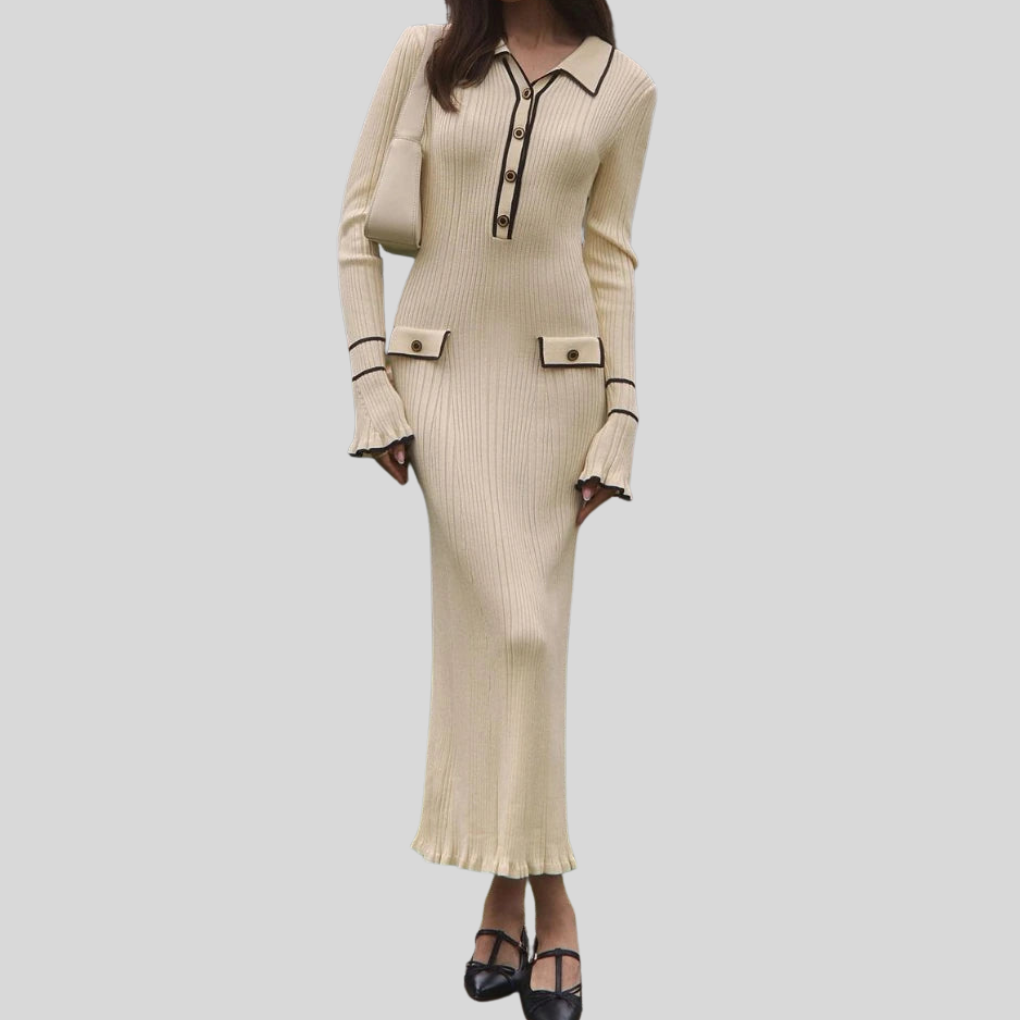 Kvinnes Maxi Kjole – Høy Liv Ruffle Uttalelse