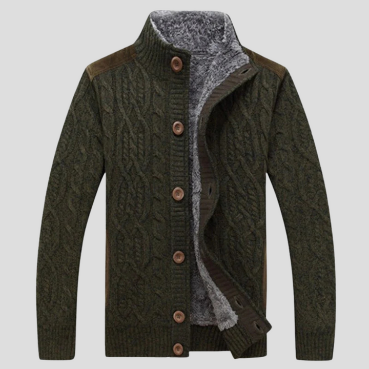 Menns Plush-Linert Cardigan