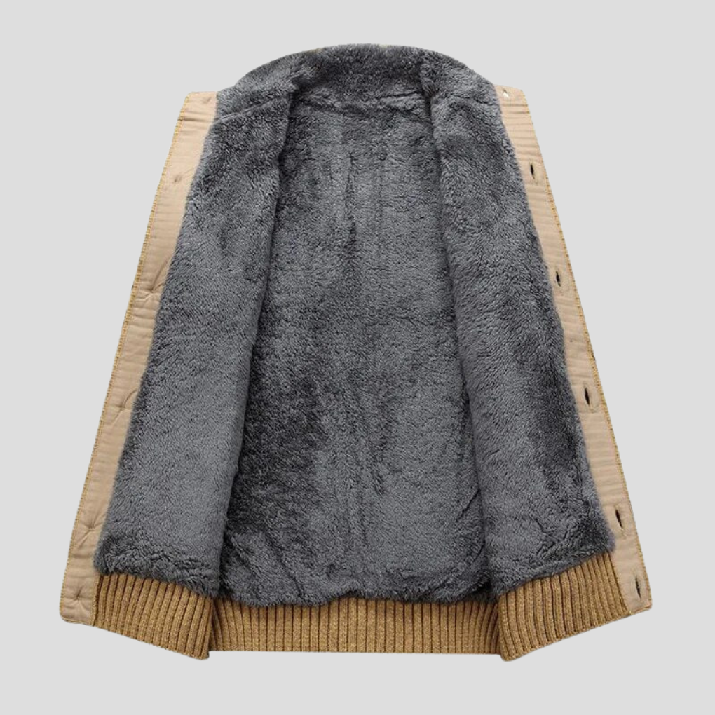 Menns Plush-Linert Cardigan