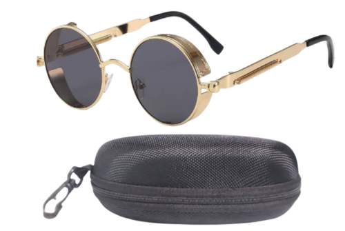 Retro Steampunk Runde Polariserte Solbriller – Argo