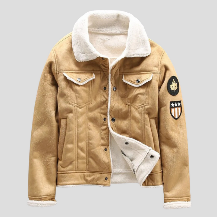 Menns Suede Biker Jakke