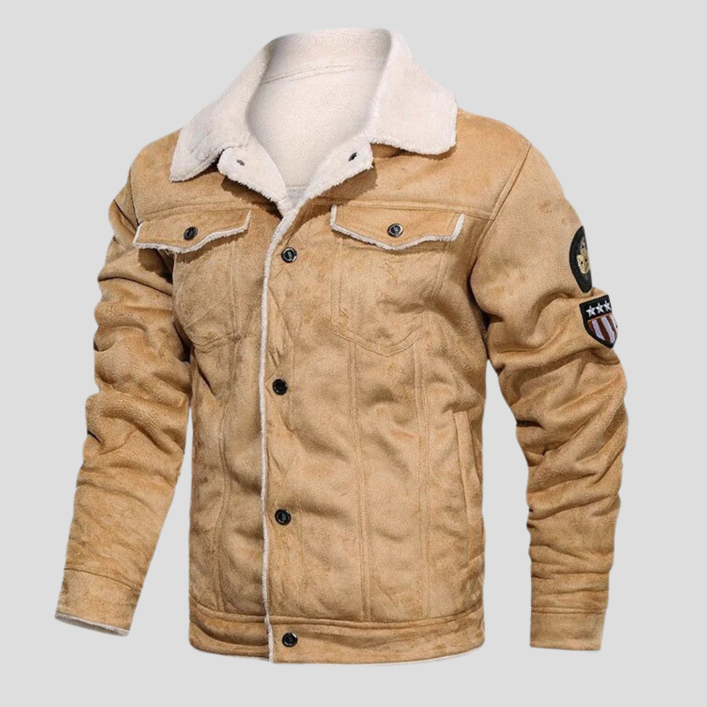 Menns Suede Biker Jakke