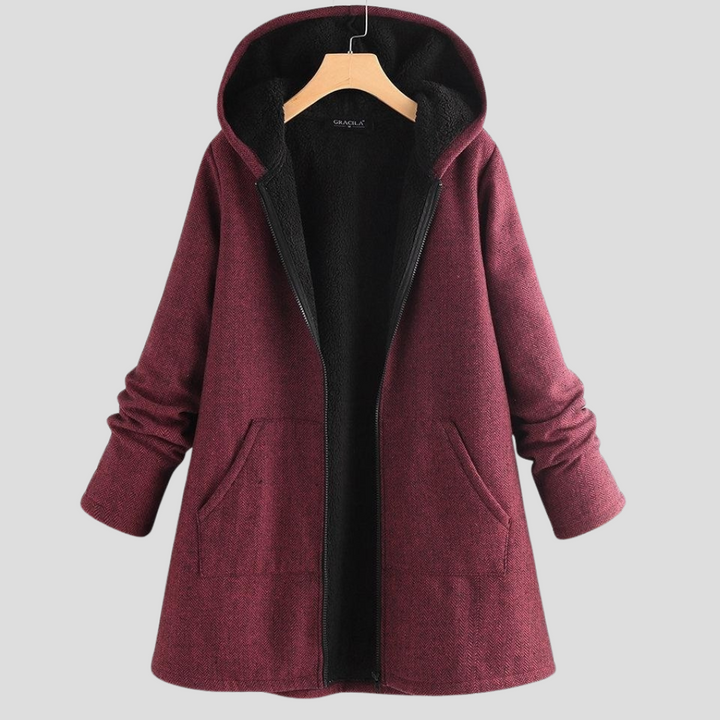 Kvinne “Solid Fleece Hettejakke”