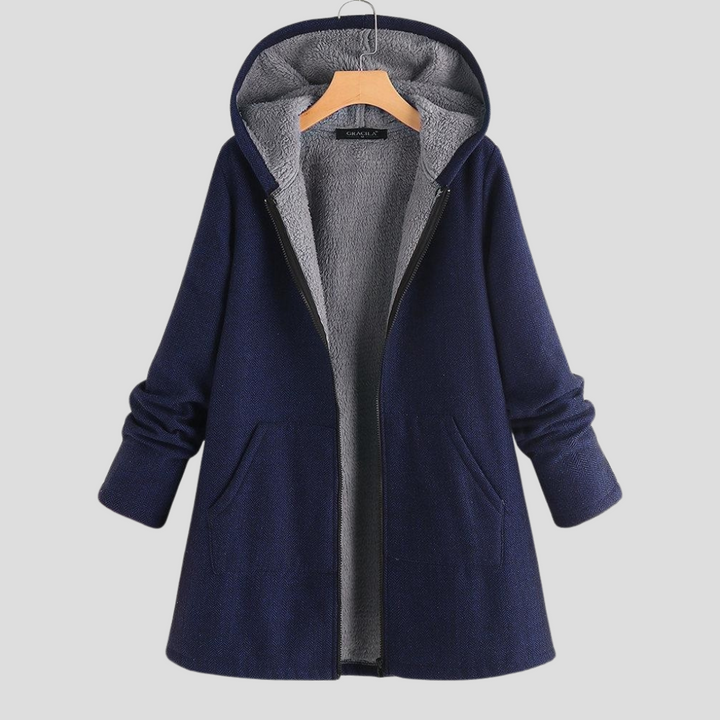 Kvinne “Solid Fleece Hettejakke”