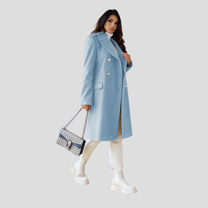 Kvinners Dobbeltknappet Frakk