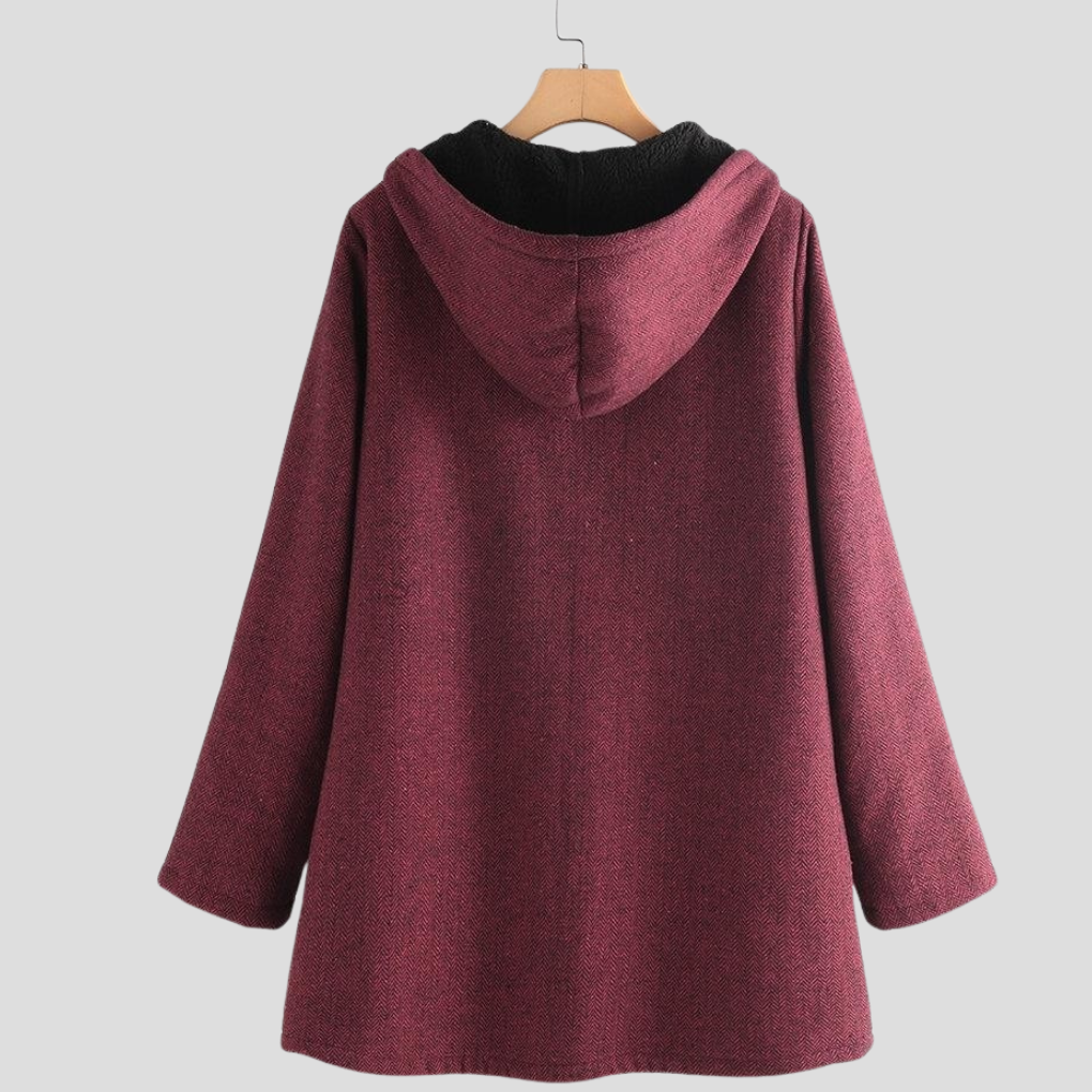 Kvinne “Solid Fleece Hettejakke”