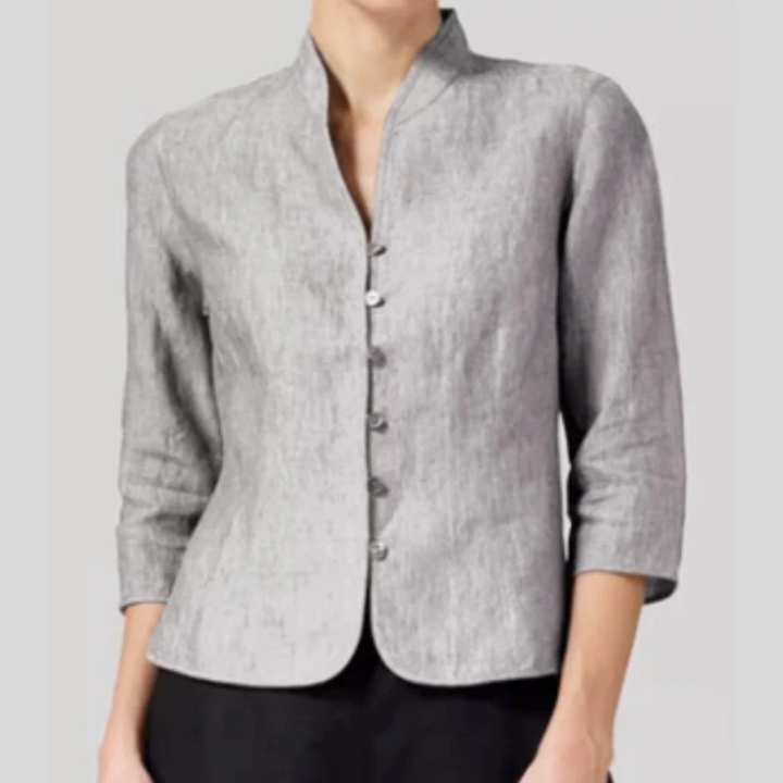 Kvinners Stå-Krage Bluse – Chic Detaljer med Allsidig Flair