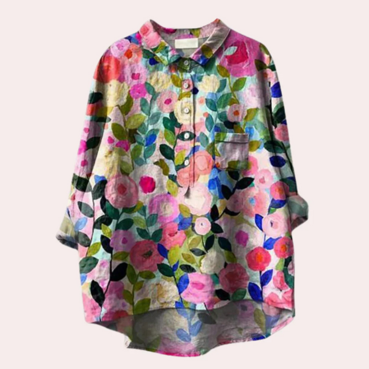 Bertan – Kvinners Bluse med Blomstertrykk
