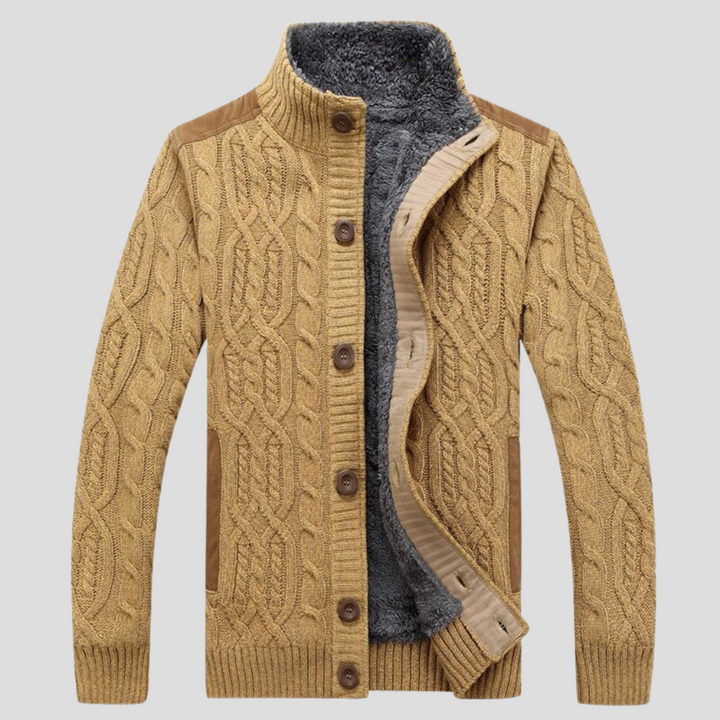 Menns Plush-Linert Cardigan