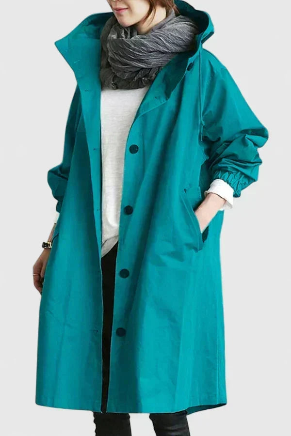 Oversized Regnjakke med Hette til Dame – Behagelig Jakke