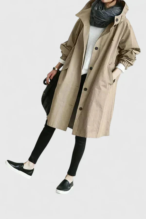 Oversized Regnjakke med Hette til Dame – Behagelig Jakke
