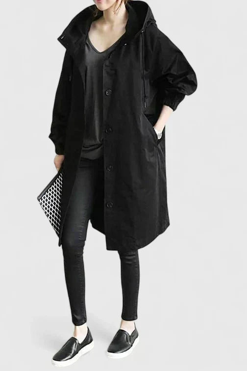 Oversized Regnjakke med Hette til Dame – Behagelig Jakke