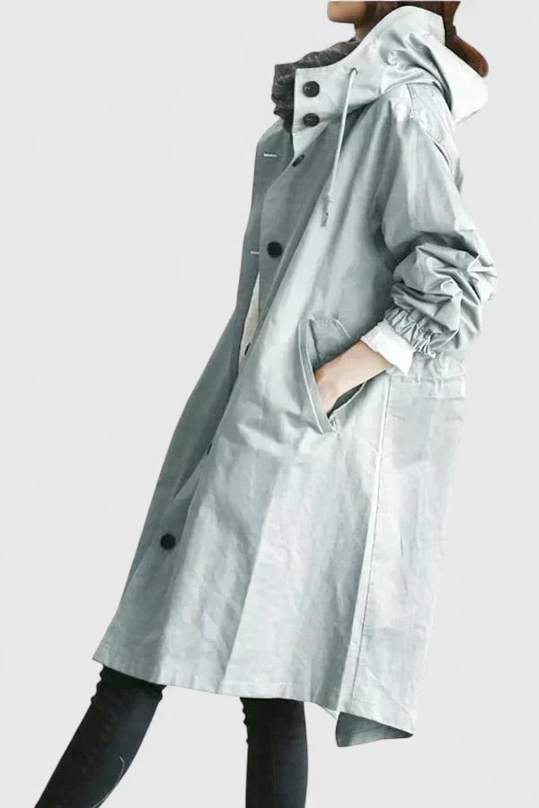 Oversized Regnjakke med Hette til Dame – Behagelig Jakke