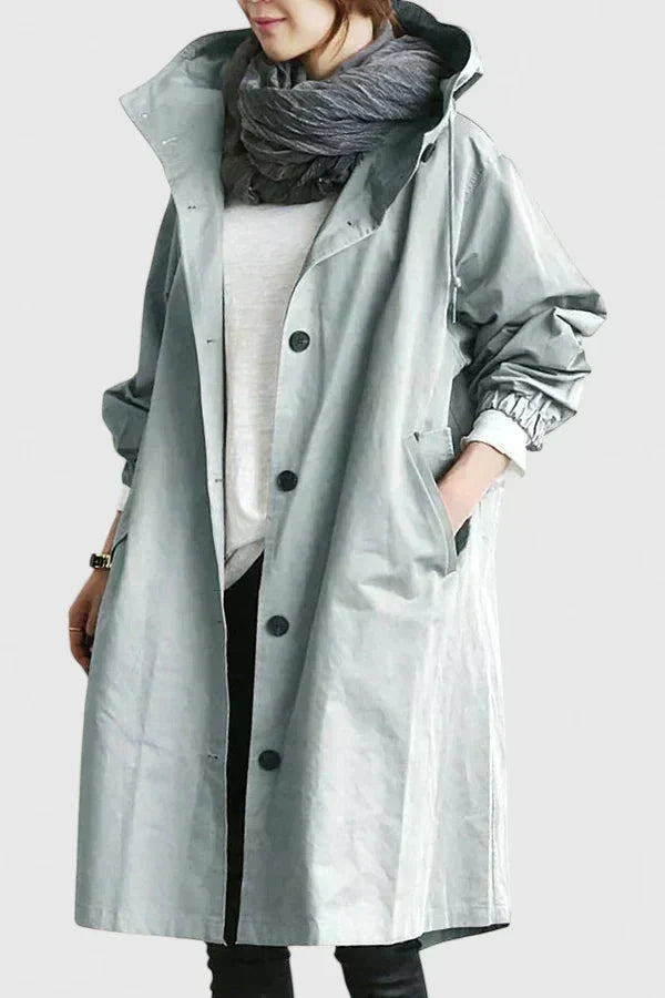 Oversized Regnjakke med Hette til Dame – Behagelig Jakke