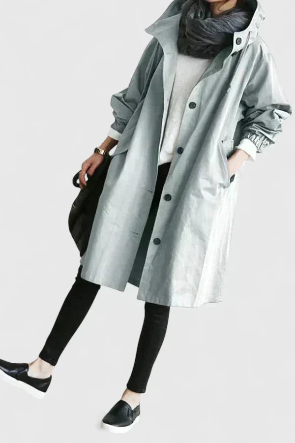 Oversized Regnjakke med Hette til Dame – Behagelig Jakke