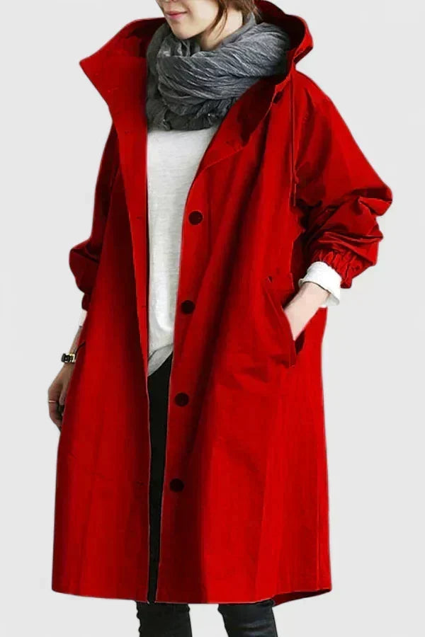 Oversized Regnjakke med Hette til Dame – Behagelig Jakke