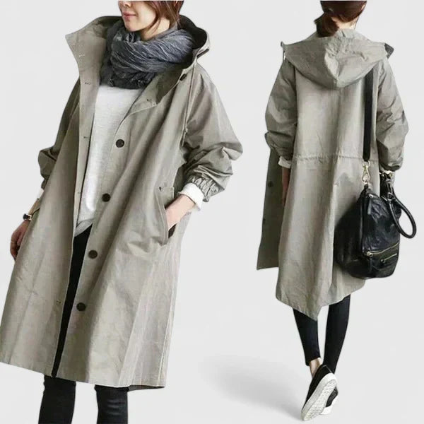 Oversized Regnjakke med Hette til Dame – Behagelig Jakke